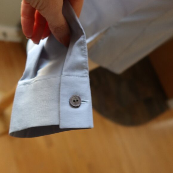 Hugo Boss button front long sleeve light blue blouse size 34 cotton blend womens - Picture 10 of 16